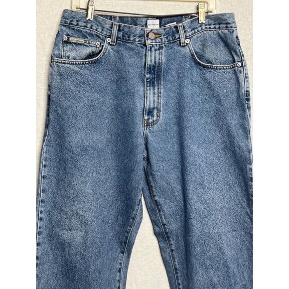 Calvin Klein Mens Classic Fit 100% Cotton Jeans Size 36 Double Stone Wash Denim - Picture 5 of 16